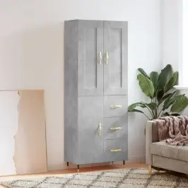 Kõrge Kapp, Betoonhall, 69,5 X 34 X 180 cmTehispuit
