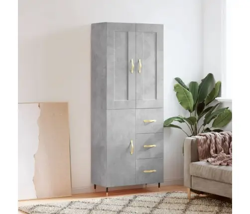 Kõrge Kapp, Betoonhall, 69,5 X 34 X 180 cmTehispuit