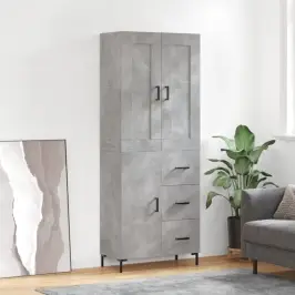 Augstais Skapis, Pelēks, 69,5X34X180 Cm, Inženierijas Koks Vidaxl