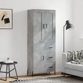 Augstais Skapis, Pelēks, 69,5X34X180 Cm, Inženierijas Koks Vidaxl