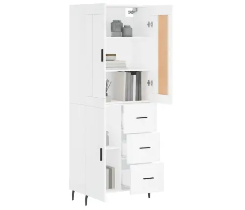 Augstais Skapis, Balts, 69,5X34X180 Cm, Inženierijas Koks Vidaxl