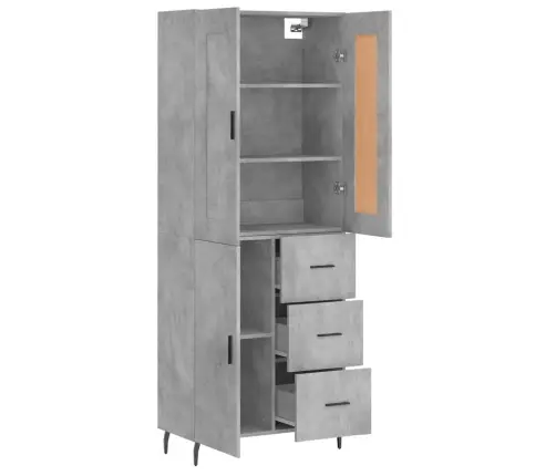 Augstais Skapis, Pelēks, 69,5X34X180 Cm, Inženierijas Koks Vidaxl