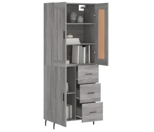 Augstais Skapis, Pelēks, 69,5X34X180 Cm, Inženierijas Koks Vidaxl Augstais Skapis, Pelēks, 69,5X34X180 Cm, Inženierijas Koks Vidaxl