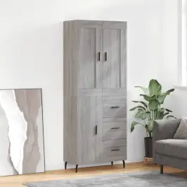 Augstais Skapis, Pelēks, 69,5X34X180 Cm, Inženierijas Koks Vidaxl