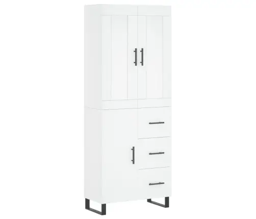 Kõrge Kapp, Valge, 69,5 X 34 X 180 cm Tehispuit