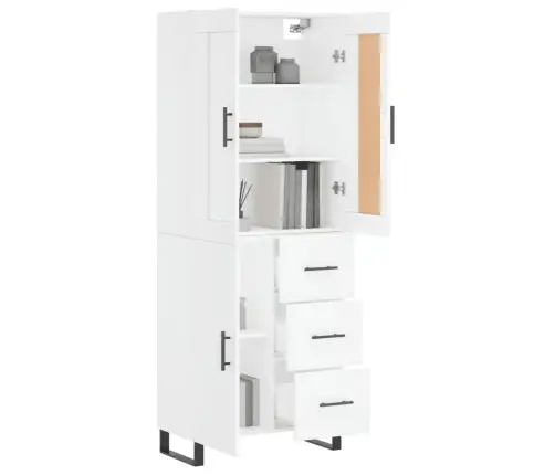 Kõrge Kapp, Valge, 69,5 X 34 X 180 cm Tehispuit