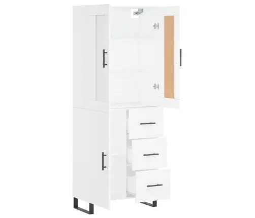 Kõrge Kapp, Valge, 69,5 X 34 X 180 cm Tehispuit