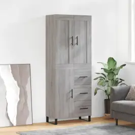 Augstais Skapis, Pelēks, 69,5X34X180 Cm, Inženierijas Koks Vidaxl