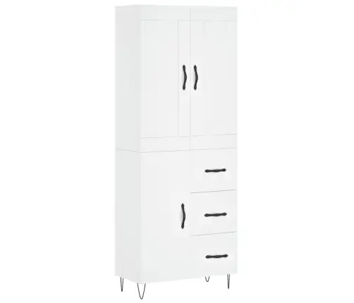 Kõrge Kapp, Valge, 69,5 X 34 X 180 cm Tehispuit