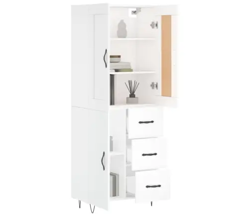 Kõrge Kapp, Valge, 69,5 X 34 X 180 cm Tehispuit