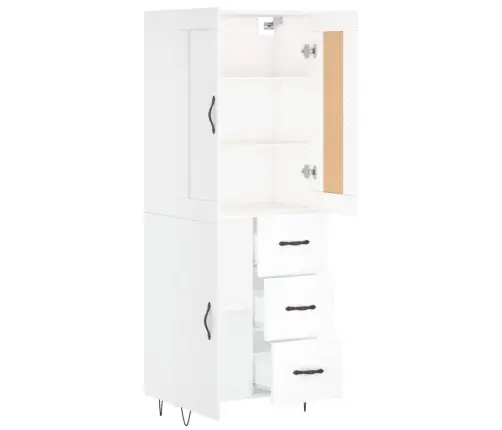 Kõrge Kapp, Valge, 69,5 X 34 X 180 cm Tehispuit