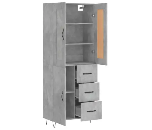 Augstais Skapis, Pelēks, 69,5X34X180 Cm, Inženierijas Koks Vidaxl