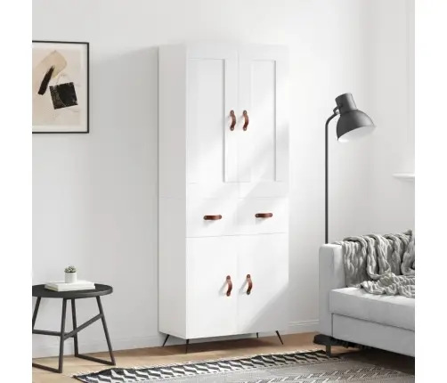 Augstais Skapis, Balts, 69,5X34X180 Cm, Inženierijas Koks Vidaxl