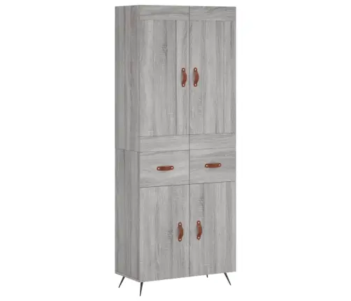 Komoda, Pilkos Ąžuolo Spalvos, 69,5X34X180cm Apdirbta Mediena