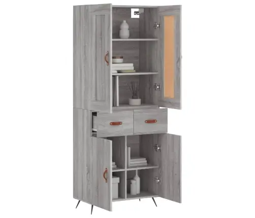 Komoda, Pilkos Ąžuolo Spalvos, 69,5X34X180cm Apdirbta Mediena