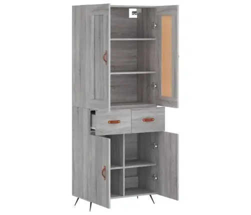 Komoda, Pilkos Ąžuolo Spalvos, 69,5X34X180cm Apdirbta Mediena