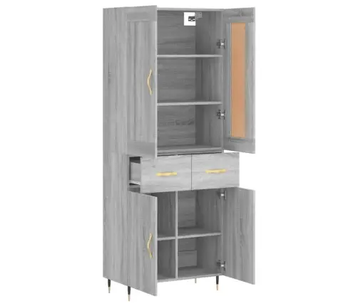 Augstais Skapis, Pelēks, 69,5X34X180 Cm, Inženierijas Koks Vidaxl