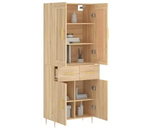 Augstais Skapis, Ozolkoka, 69,5X34X180 Cm, Inženierijas Koks Vidaxl