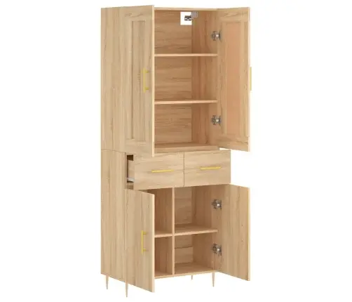 Augstais Skapis, Ozolkoka, 69,5X34X180 Cm, Inženierijas Koks Vidaxl