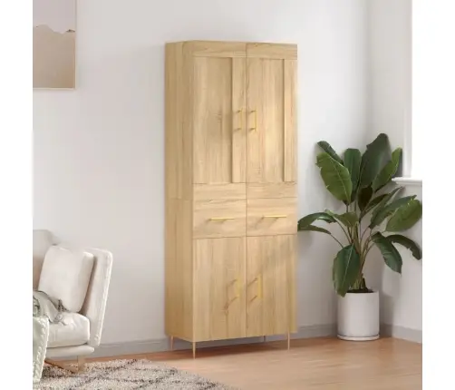 Augstais Skapis, Ozolkoka, 69,5X34X180 Cm, Inženierijas Koks Vidaxl