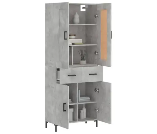 Komoda, Betono Pilkos Spalvos, 69,5X34X180cm Apdirbta Mediena