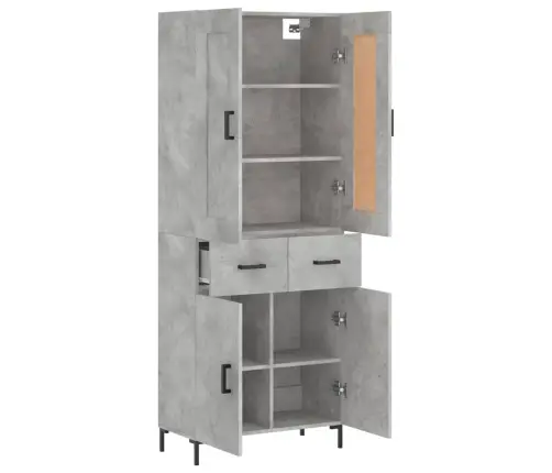 Komoda, Betono Pilkos Spalvos, 69,5X34X180cm Apdirbta Mediena