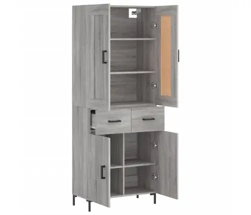 Augstais Skapis, Pelēks, 69,5X34X180 Cm, Inženierijas Koks Vidaxl