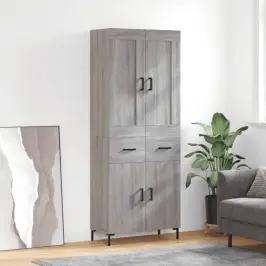 Augstais Skapis, Pelēks, 69,5X34X180 Cm, Inženierijas Koks Vidaxl