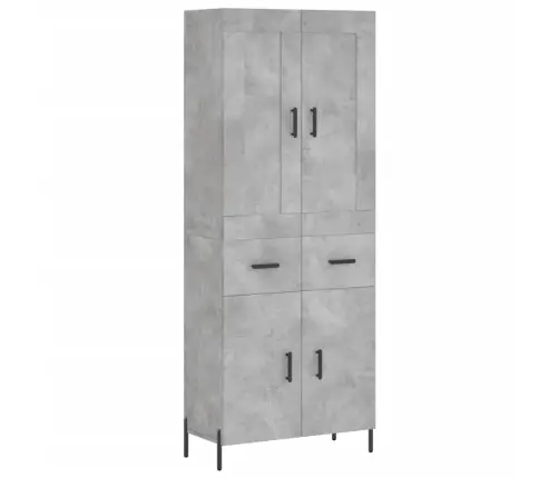 Augstais Skapis, Pelēks, 69,5X34X180 Cm, Inženierijas Koks Vidaxl