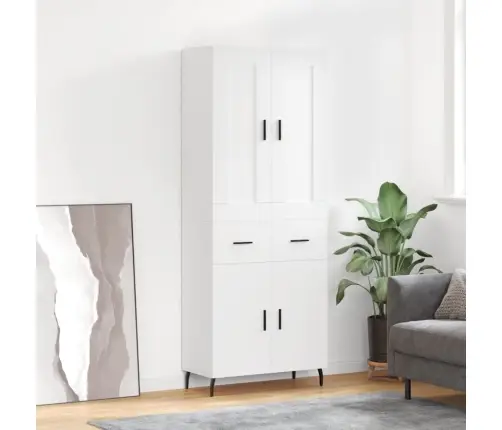 Augstais Skapis, Balts, 69,5X34X180 Cm, Inženierijas Koks Vidaxl