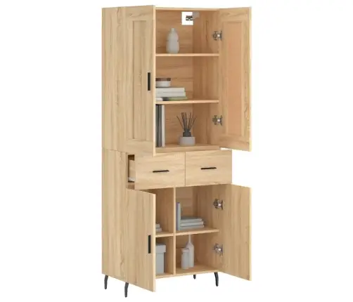 Augstais Skapis, Ozolkoka, 69,5X34X180 Cm, Inženierijas Koks Vidaxl