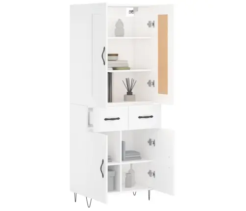 Augstais Skapis, Balts, 69,5X34X180 Cm, Inženierijas Koks Vidaxl