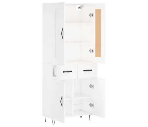 Augstais Skapis, Balts, 69,5X34X180 Cm, Inženierijas Koks Vidaxl