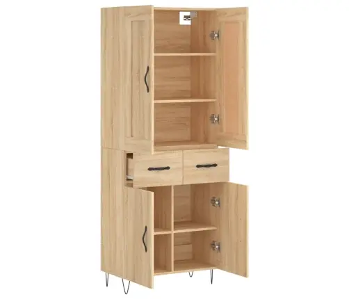 Augstais Skapis, Ozolkoka, 69,5X34X180 Cm, Inženierijas Koks Vidaxl