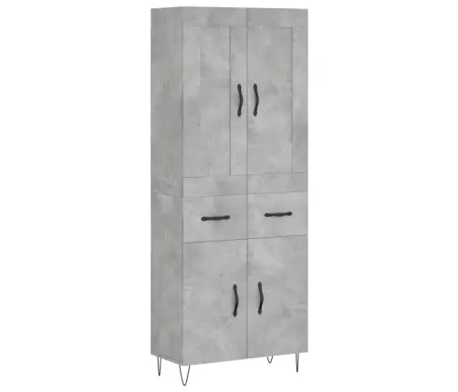Augstais Skapis, Pelēks, 69,5X34X180 Cm, Inženierijas Koks Vidaxl