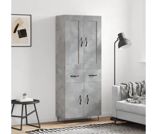 Augstais Skapis, Pelēks, 69,5X34X180 Cm, Inženierijas Koks Vidaxl