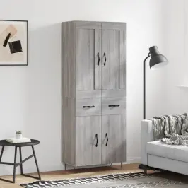 Augstais Skapis, Pelēks, 69,5X34X180 Cm, Inženierijas Koks Vidaxl