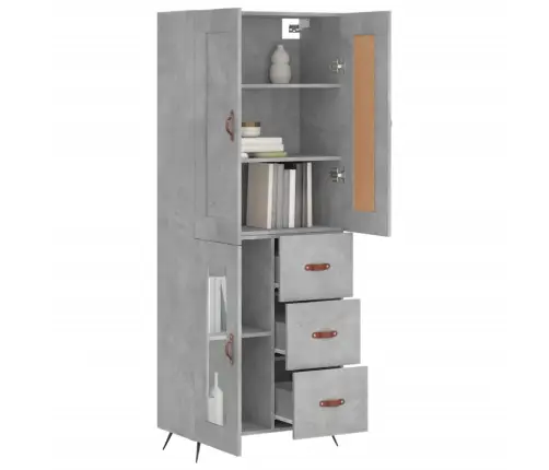 Kõrge Kapp, Betoonhall, 69,5 X 34 X 180 cmTehispuit
