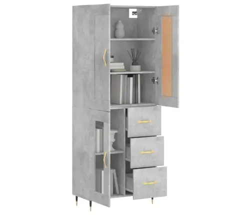 Augstais Skapis, Pelēks, 69,5X34X180 Cm, Inženierijas Koks Vidaxl