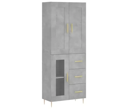 Augstais Skapis, Pelēks, 69,5X34X180 Cm, Inženierijas Koks Vidaxl