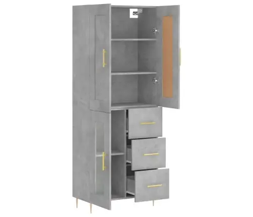 Augstais Skapis, Pelēks, 69,5X34X180 Cm, Inženierijas Koks Vidaxl