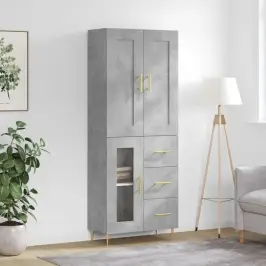 Kõrge Kapp, Betoonhall, 69,5 X 34 X 180 cmTehispuit