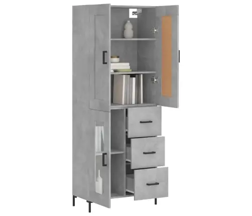 Komoda, Betono Pilkos Spalvos, 69,5X34X180cm Apdirbta Mediena