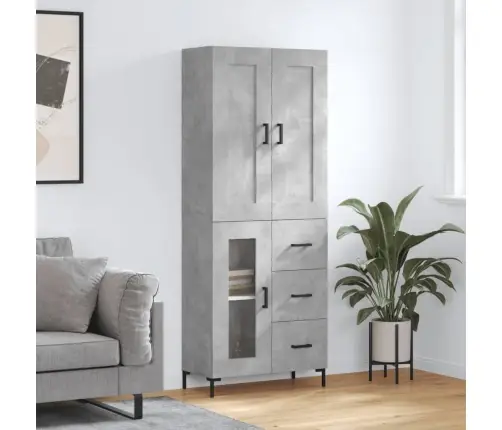 Komoda, Betono Pilkos Spalvos, 69,5X34X180cm Apdirbta Mediena