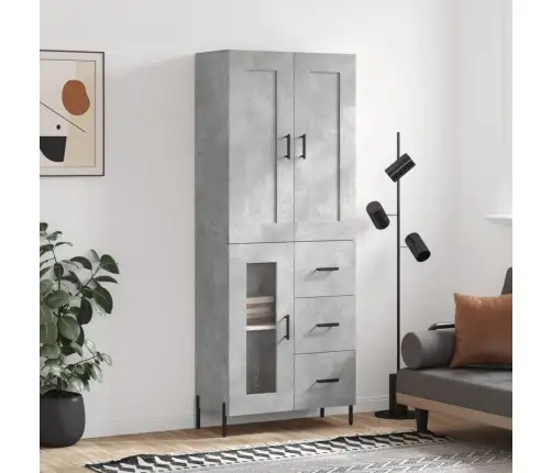 Augstais Skapis, Pelēks, 69,5X34X180 Cm, Inženierijas Koks Vidaxl