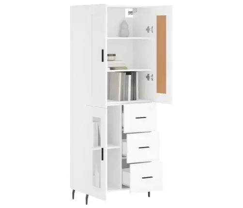 Augstais Skapis, Balts, 69,5X34X180 Cm, Inženierijas Koks Vidaxl Augstais Skapis, Balts, 69,5X34X180 Cm, Inženierijas Koks Vidaxl