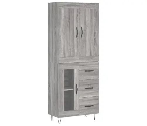 Augstais Skapis, Pelēks, 69,5X34X180 Cm, Inženierijas Koks Vidaxl