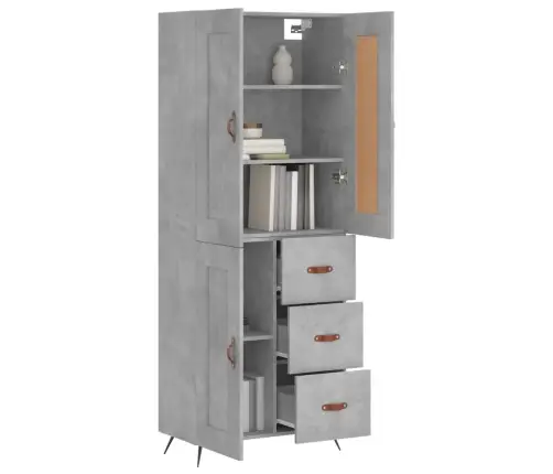 Augstais Skapis, Pelēks, 69,5X34X180 Cm, Inženierijas Koks Vidaxl