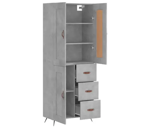 Augstais Skapis, Pelēks, 69,5X34X180 Cm, Inženierijas Koks Vidaxl