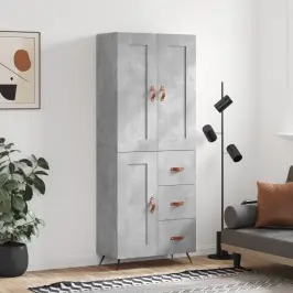 Augstais Skapis, Pelēks, 69,5X34X180 Cm, Inženierijas Koks Vidaxl